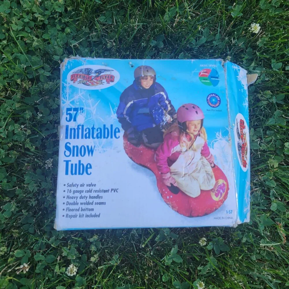 ❄️Flexible Flyer 57" Inflatable Snow Tube Raft Float Room For Two Sledding  ❄️ - Picture 2 of 2
